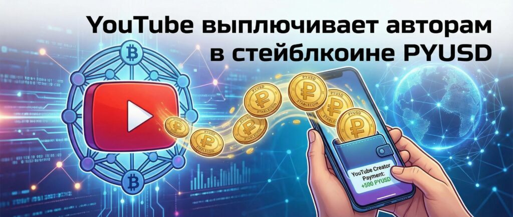 YouTube выплачивает авторам в стейблкоине PYUSD