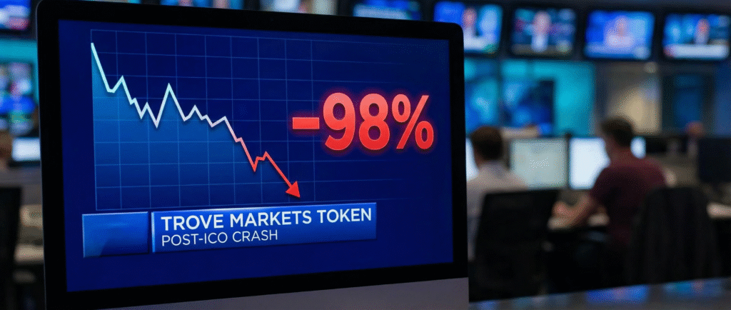 Токен Trove Markets рухнул на 98% после ICO