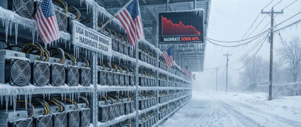 Морозы в США обрушили хешрейт биткоина