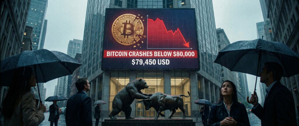 Биткоин упал ниже 80 тысяч долларов