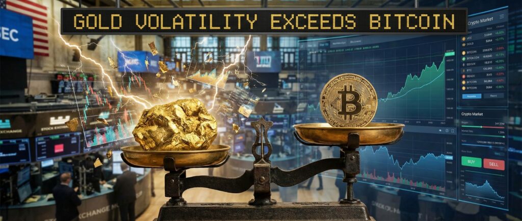 Волатильность золота превысила биткоин