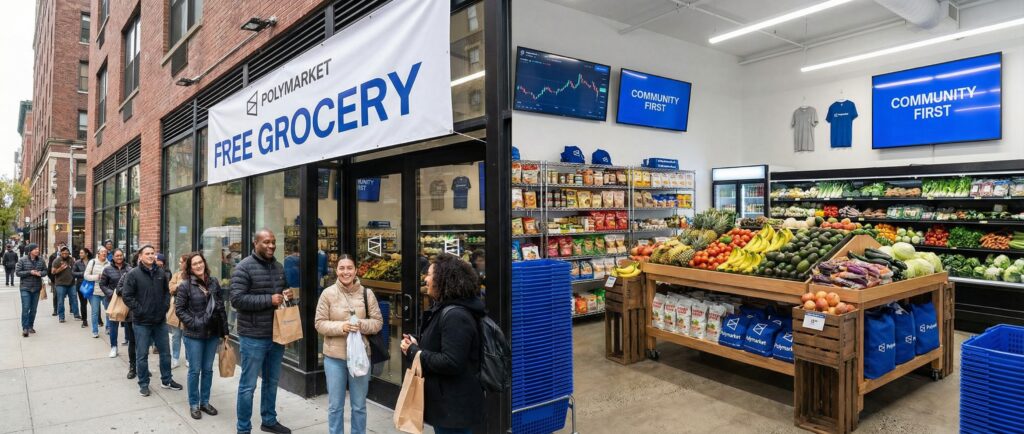 Polymarket открывает бесплатный продуктовый магазин в Нью-Йорке