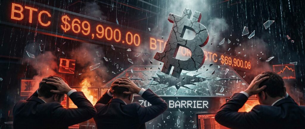 Биткоин упал ниже 70 тысяч долларов