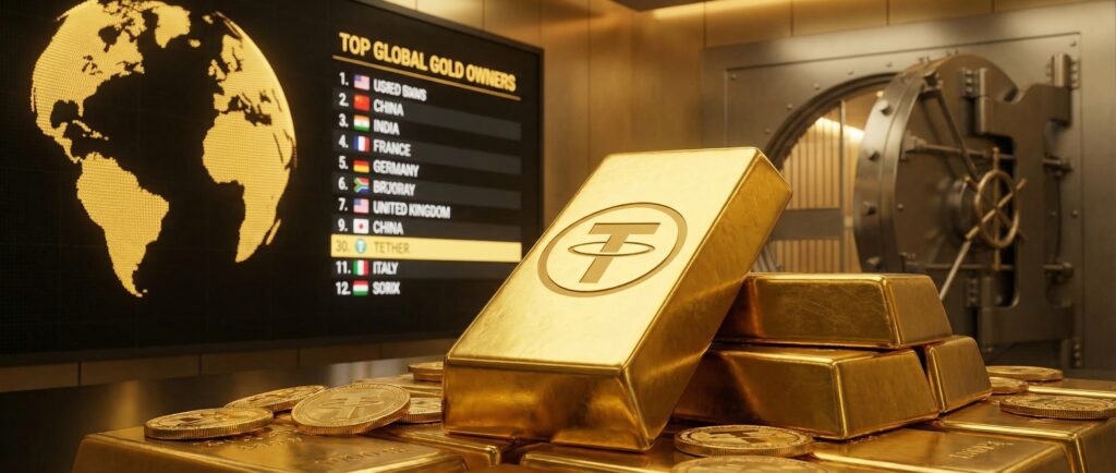 Tether вошла в топ-30 мировых владельцев золота