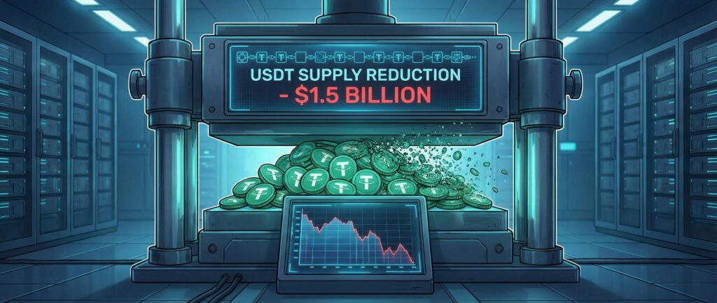 USDT сократил предложение на полтора миллиарда долларов