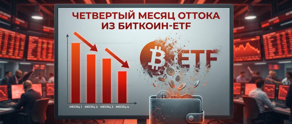 Четвертый месяц оттока из биткоин-ETF