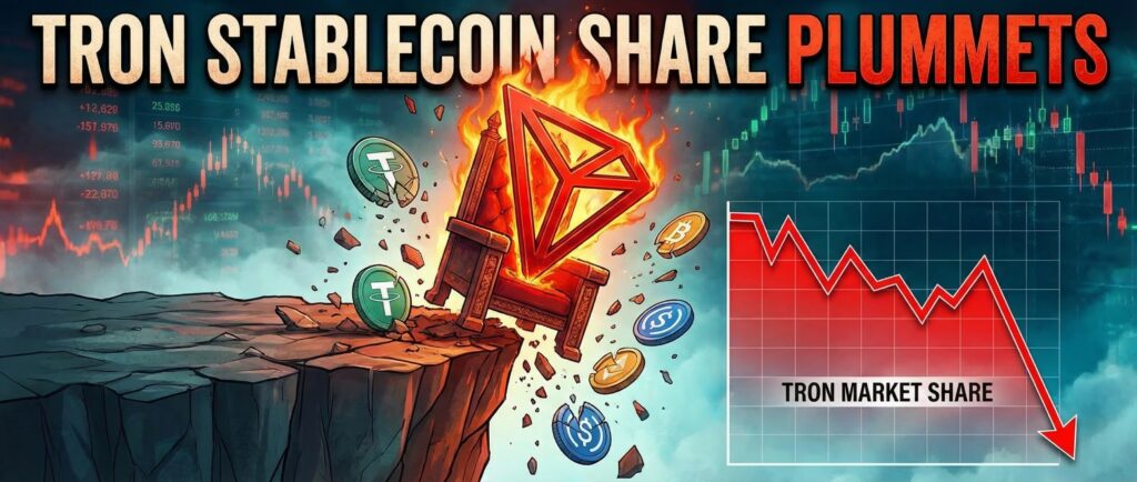 Доля TRON в транзакциях стейблкоинов резко упала
