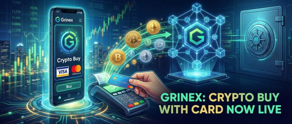 Grinex добавила покупку криптовалюты с карты