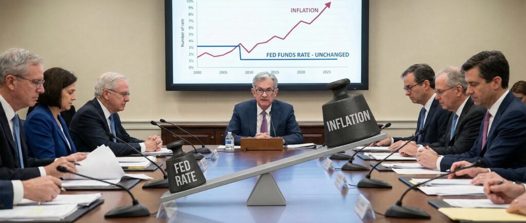 ФРС сохранила ставку на фоне высокой инфляции