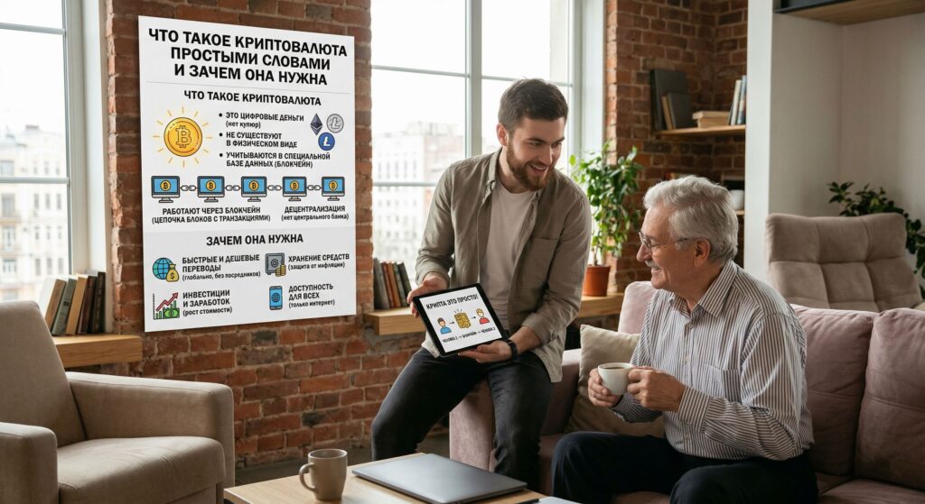 Объяснение криптовалюты простыми словами для новичков с инфографикой о блокчейне