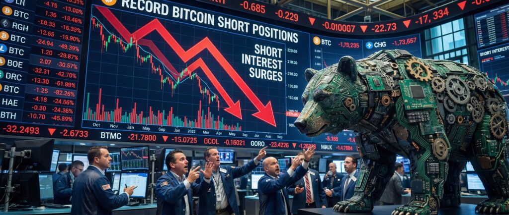 Рекордный рост коротких позиций по биткоину