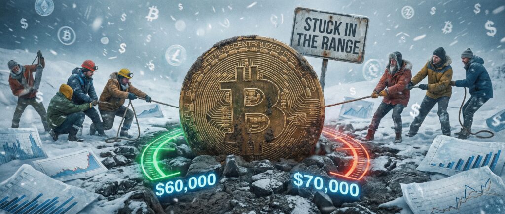 Биткоин застрял в диапазоне 60–70 тысяч долларов