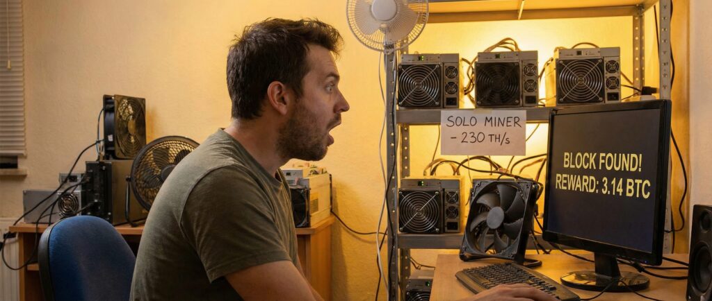 Соло-майнер с 230 TH/s выиграл 3,14 BTC