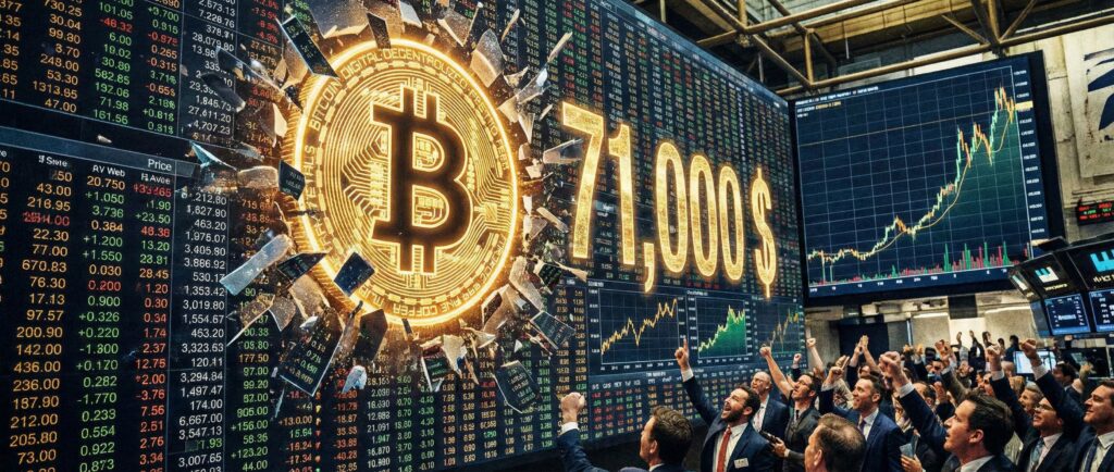 Биткоин пробил 71 тысячу долларов