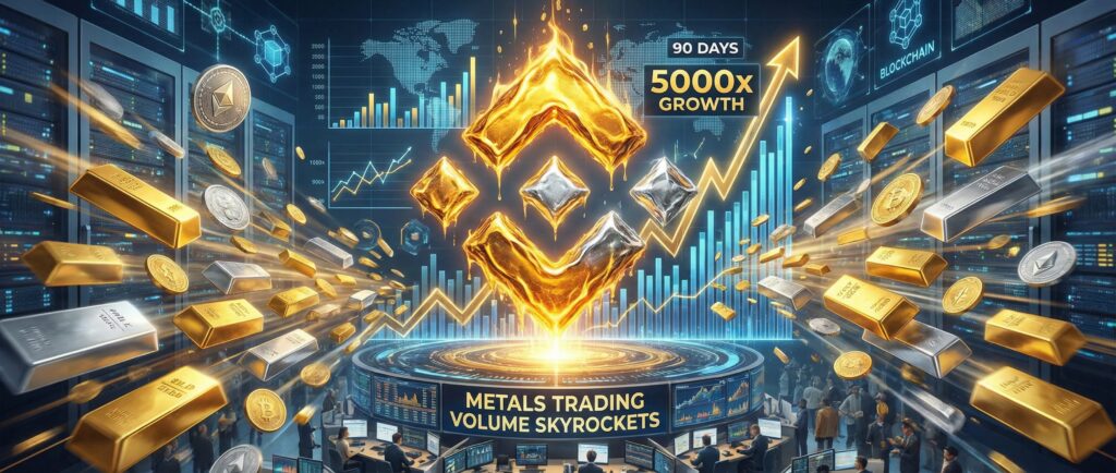 Binance за 90 дней увеличила оборот металлов в 5000 раз
