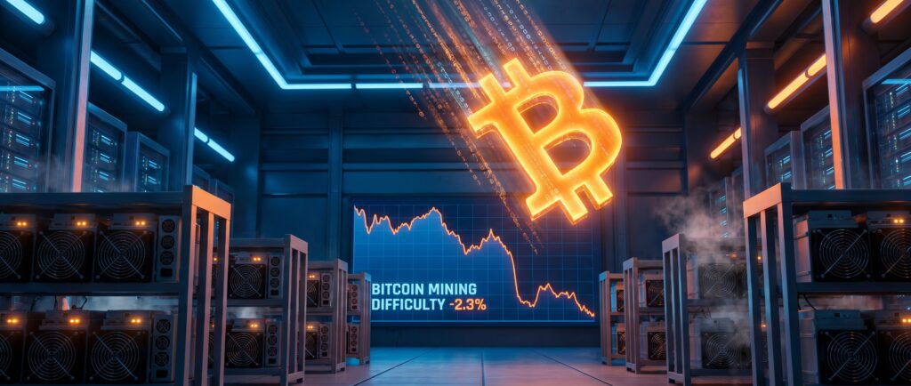 Сложность майнинга биткоина упала на 2,3%