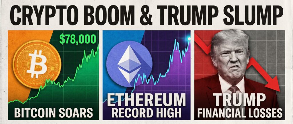 Биткоин у $78 000, рекорд Ethereum и убытки Трампа