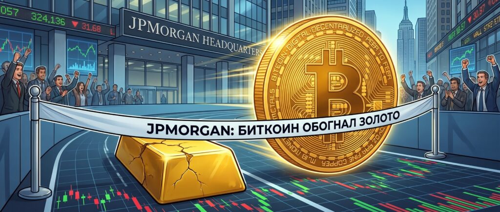 JPMorgan: Биткоин обогнал золото у инвесторов