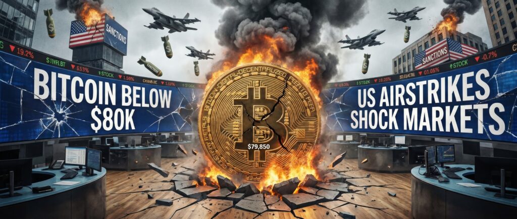Биткоин упал ниже $80 000 на фоне ударов США