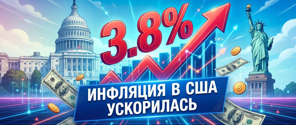 Инфляция в США ускорилась до 3,8%