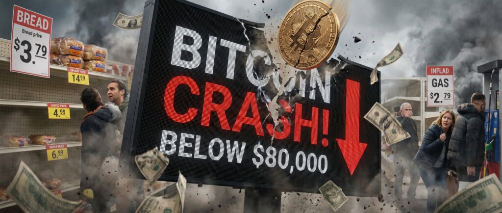 Биткоин упал ниже $80 000 на фоне инфляции