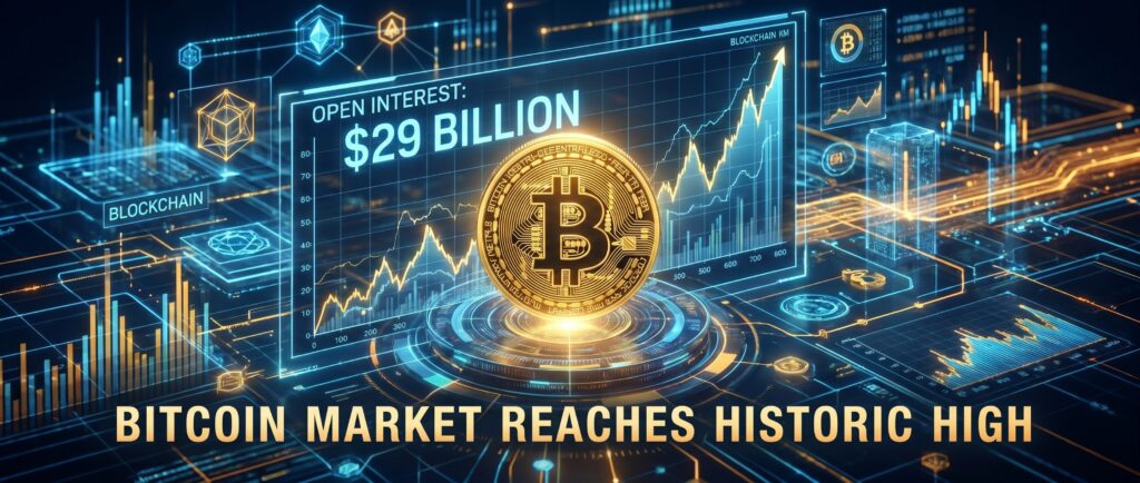 Открытый интерес по биткоину достиг $29 млрд