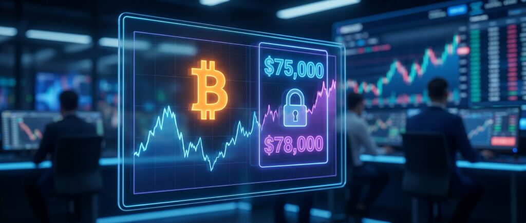 Биткоин застрял в диапазоне $75 000-78 000