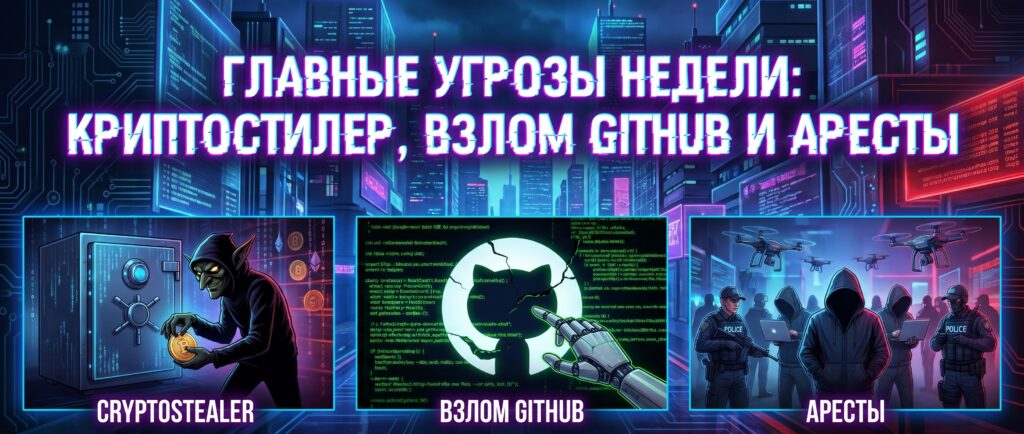 Главные угрозы недели: криптостилер, взлом GitHub и аресты