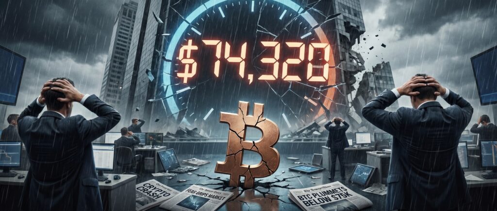 Биткоин рухнул ниже $75 000 на фоне страха