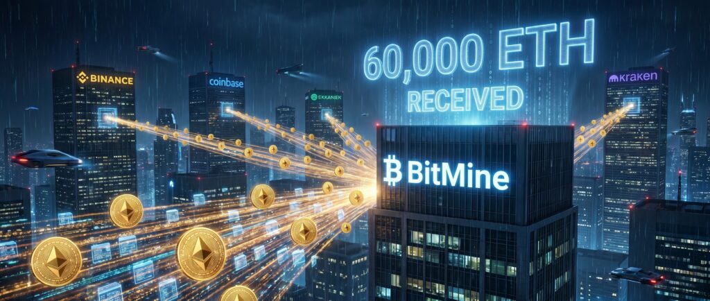 BitMine получила 60 000 ETH с бирж