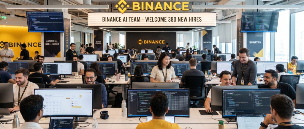Binance нанимает 380 сотрудников для работы с ИИ