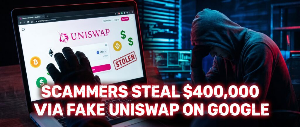 Мошенники украли $400 000 через фальшивый Uniswap в Google