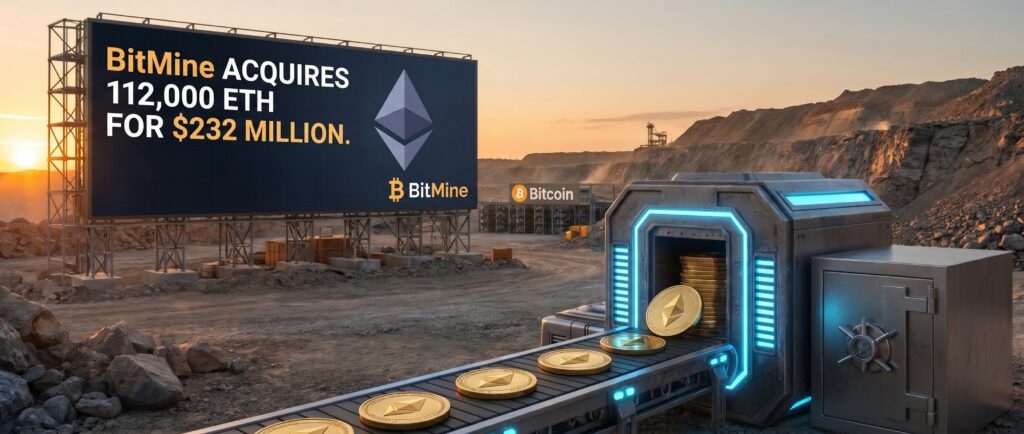 BitMine купила 112 тыс ETH на $232 млн