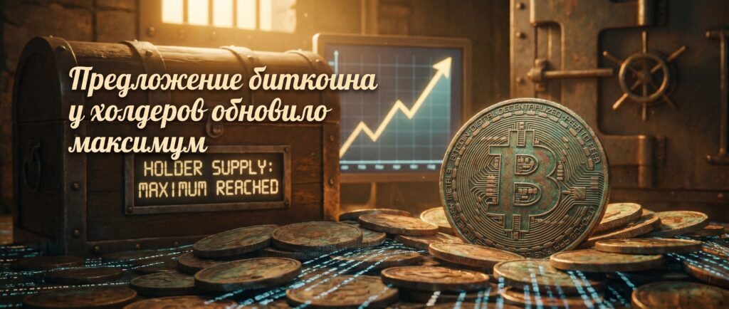 Предложение биткоина у холдеров обновило максимум