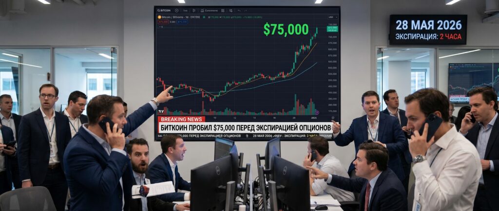 Биткоин протестировал $75 000 перед экспирацией опционов