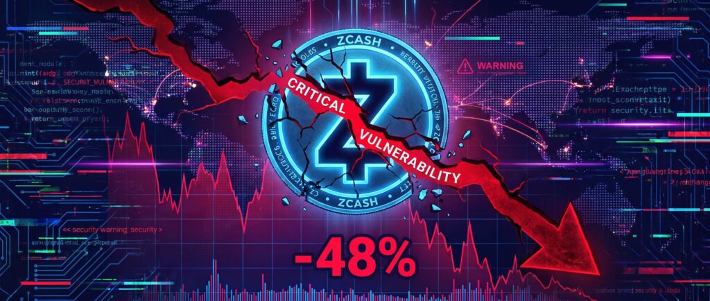 Zcash обвалился на 48% из-за критической уязвимости