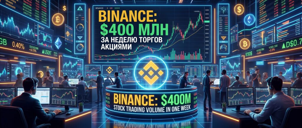 Binance: $400 млн за неделю торгов акциями