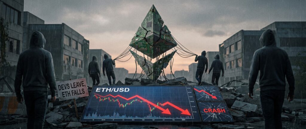 Кризис Ethereum: уход разработчиков и падение ETH