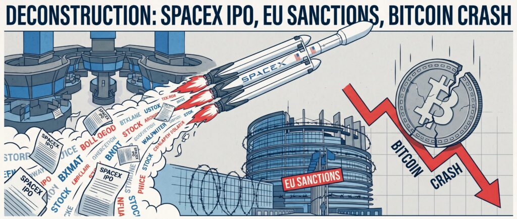 Деконструкция: IPO SpaceX, санкции ЕС и падение биткоина