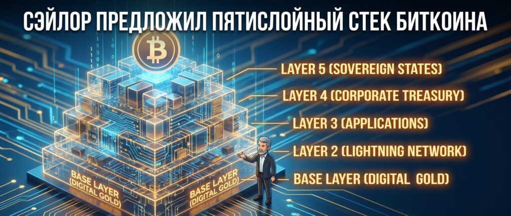 Сэйлор предложил пятислойный стек биткоина