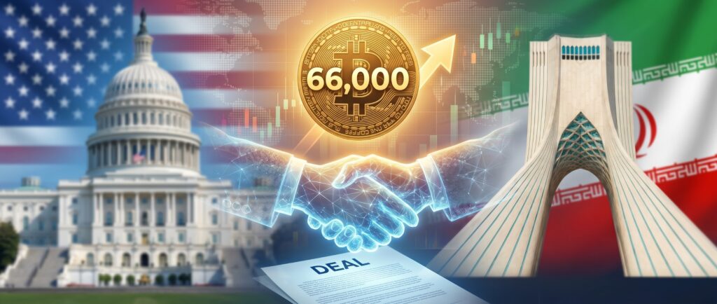 Биткоин отскочил выше $66 000 на фоне сделки США и Ирана