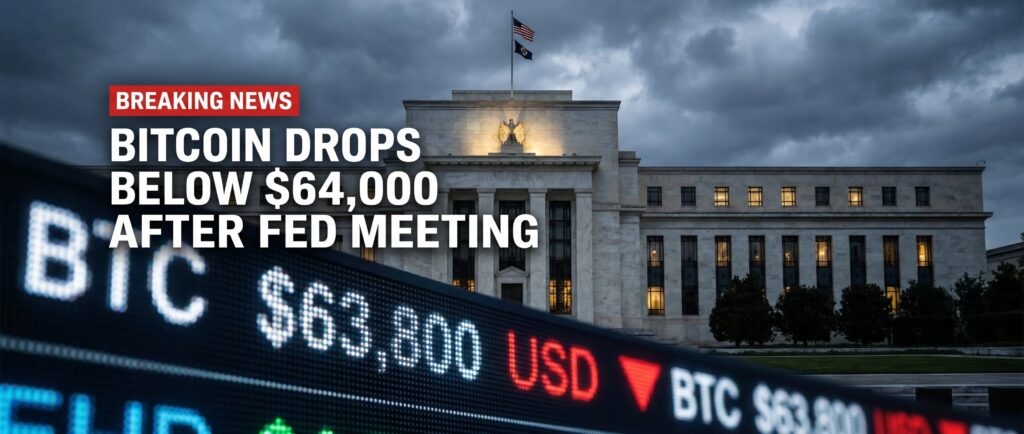 Биткоин упал ниже $64 000 после заседания ФРС