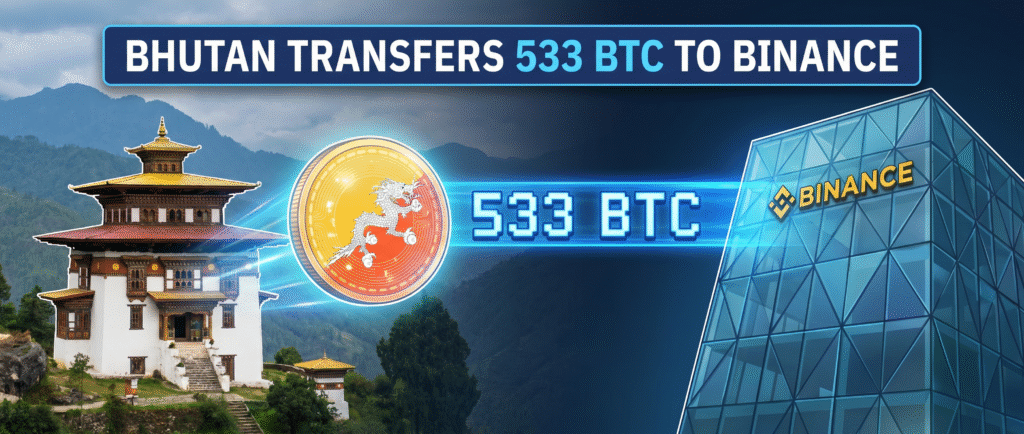 Бутан перевел 533 BTC на Binance