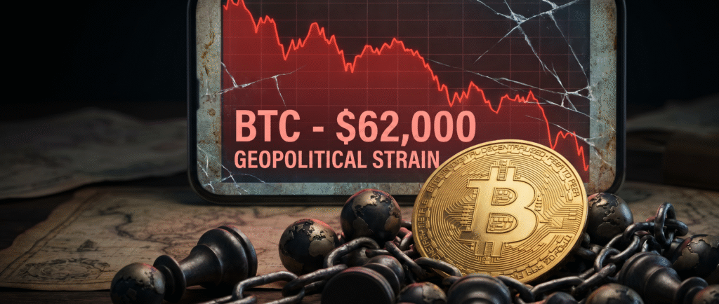 Биткоин упал до $62 000 на фоне геополитики