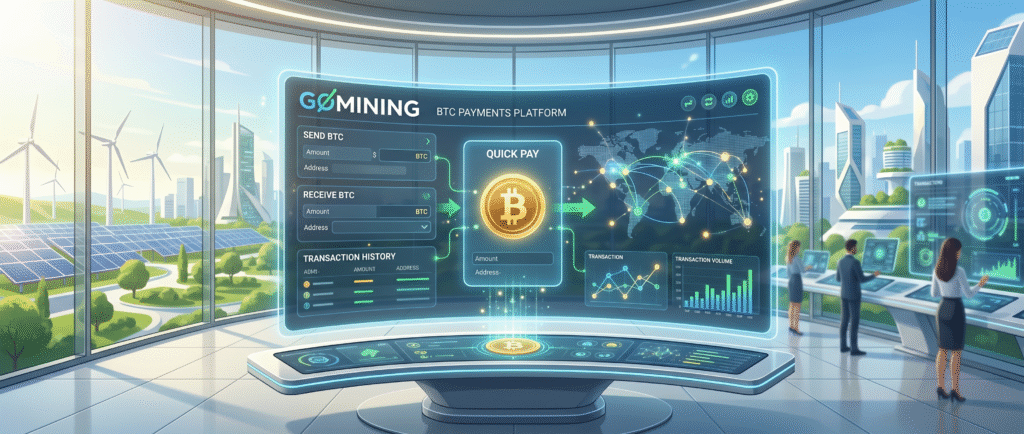GoMining запустила платформу для платежей в BTC