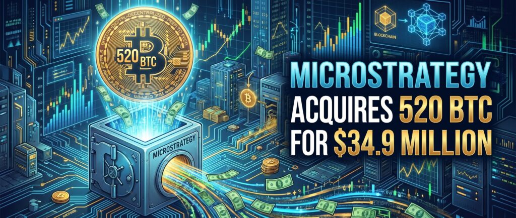 Strategy купила 520 BTC за 34,9 млн долларов