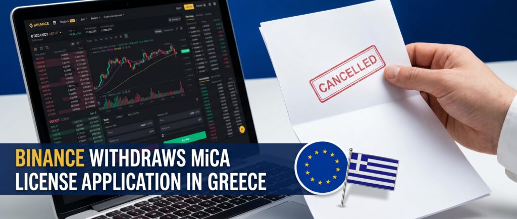 Binance отозвала заявку на лицензию MiCA в Греции