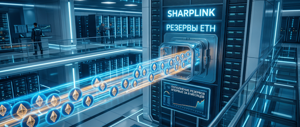 SharpLink пополнила ETH-резервы впервые за 8 месяцев