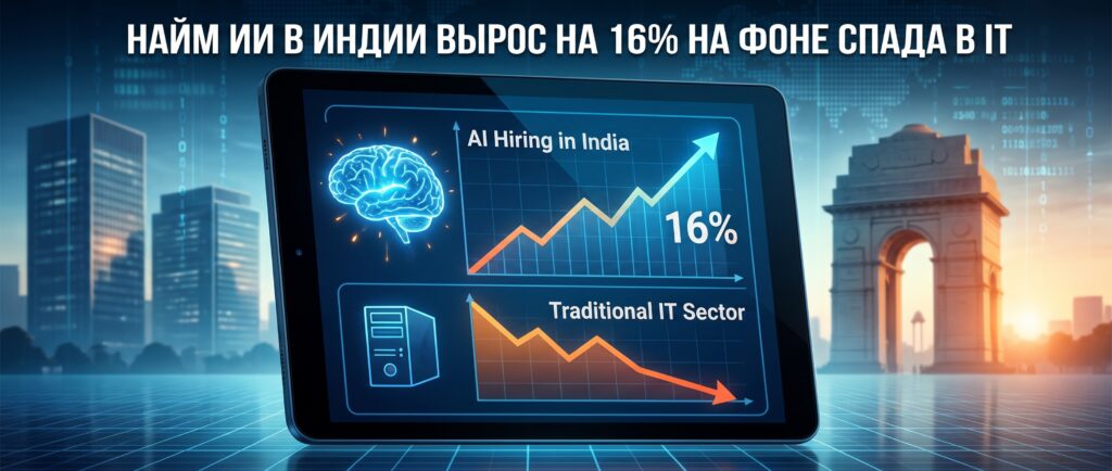 В Индии найм ИИ вырос на 16% при спаде в IT