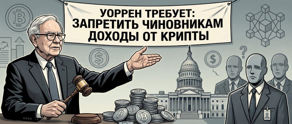 Уоррен требует запретить чиновникам доходы от крипты